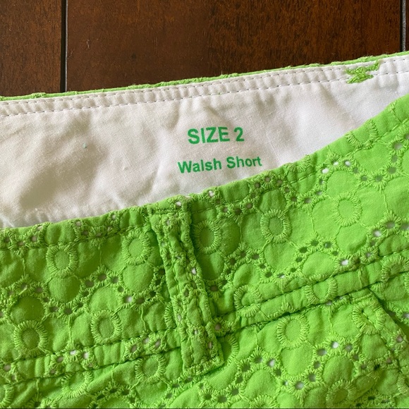 Lilly Pulitzer Green Eyelet Walsh Shorts Sz 2 - Picture 5 of 5